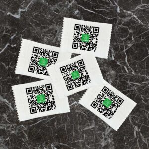 QR code printed individually wrapped mints